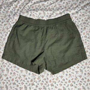 Old Navy Linen Comfort Waistband Shorts Army Olive Forrest Green Large 3.5in